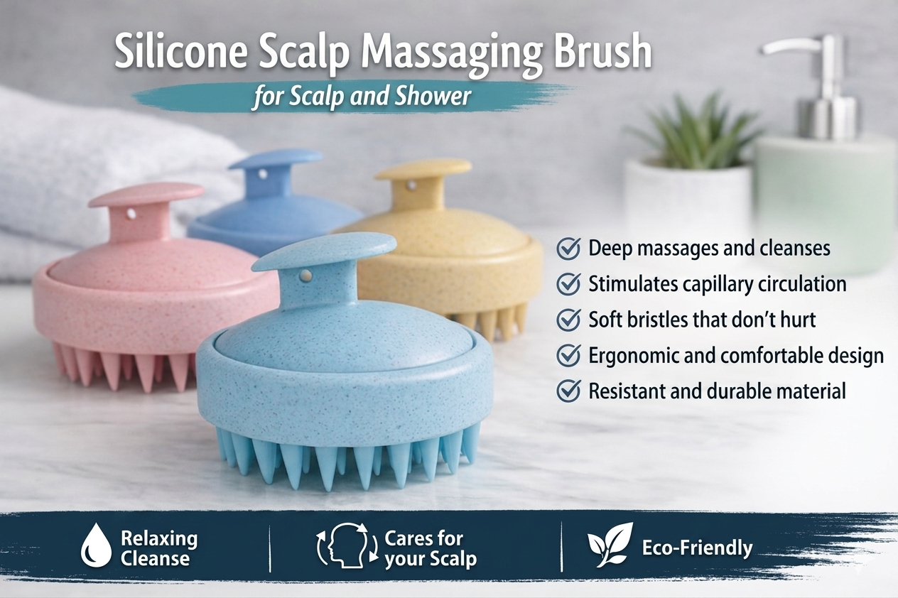 Silicone Scalp Massage Shampoo Brush – 1Pc