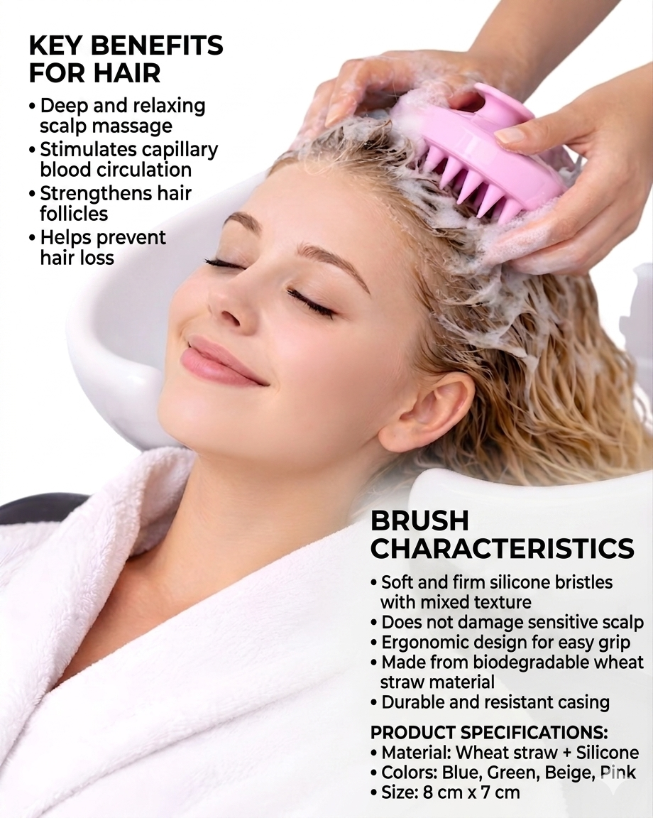 Silicone Scalp Massage Shampoo Brush – 1Pc